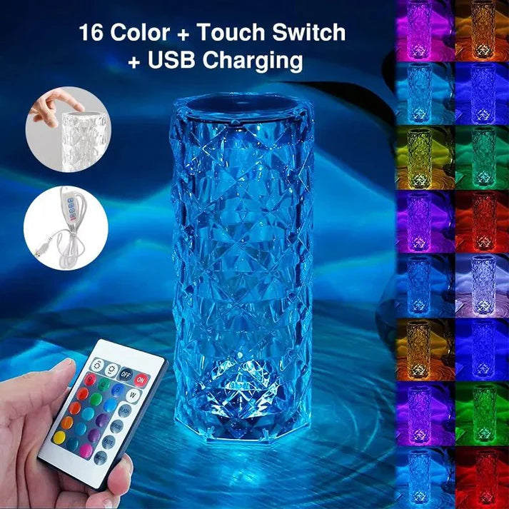 Creative Crystal Diamond Table Lamp Rechargeable Acrylic Bedroom Bedside