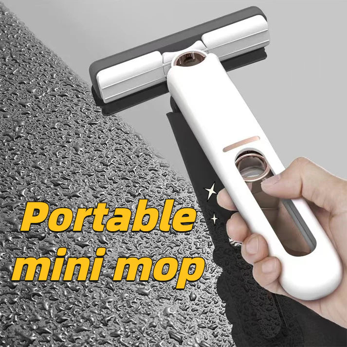 function Portable Squeeze Cleaning Mop Desk Window Glass Cleaner New Portable Self-NSqueeze Mini Mop, Lazy Hand Wash-Free Strong Absorbent Mop