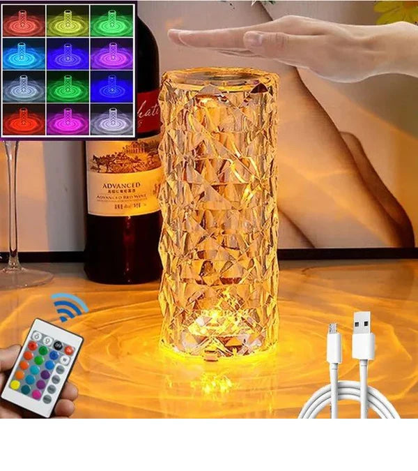 Creative Crystal Diamond Table Lamp Rechargeable Acrylic Bedroom Bedside