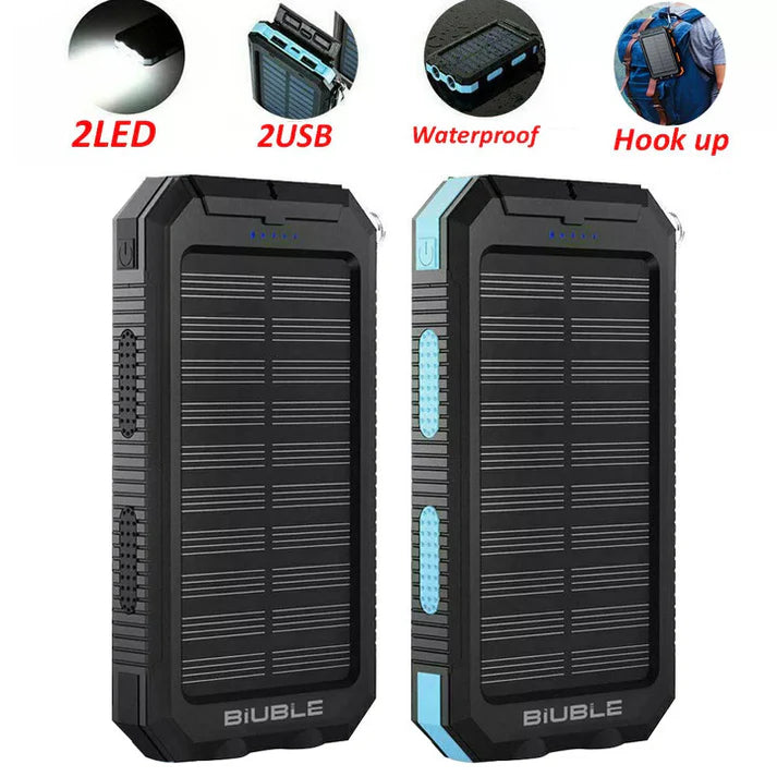 1O000000mAh Solar Power Bank LED Battery Charger For Cell Phone